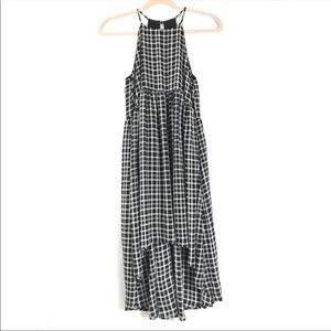 Painted Thread High-Low Checkered Dress